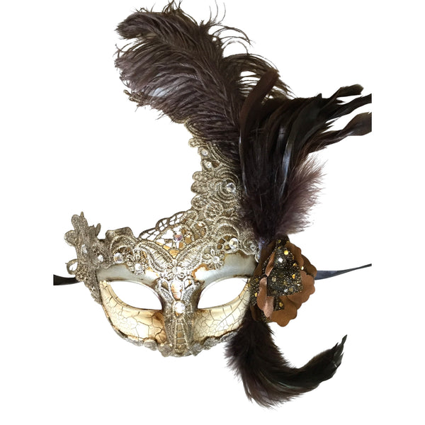 900 Mardi Gras Mask A celebrant wearing traditional Cajun Mardi Gras mask and  main image 4