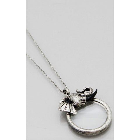Elephant Magnifying Glass Necklace