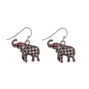 Houndstooth Elephant Earrings