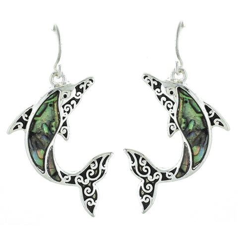 Abalone Dolphin Earrings