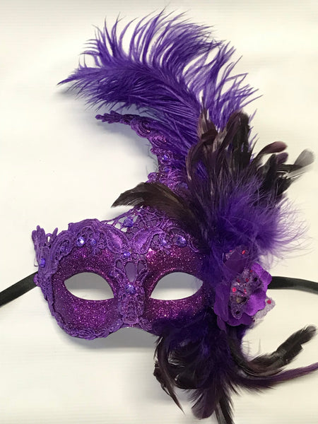 Buy Flower Venetian Masquerade Full Face Lace Women for Costume Mardi  Gras,Wall Decorative Art (White w/ Feather) Online at desertcartNorway