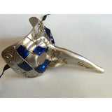 Masculine Blue and Silver Mardi Gras Mask