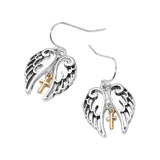 Angel Wings and Cross Earrings