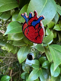 Anatomical Heart Badge Reels, Retractable Swivel Alligator Clip