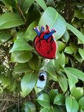 Anatomical Heart Badge Reels, Retractable Swivel Alligator Clip