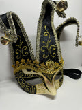 Masculine Mardi Gras Mask Black and Gold