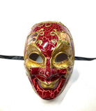 Masculine Mardi Gras Mask, Full Face, Black Satin Ties