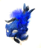 Mardi Gras Mask, Blue Lace and Glitter, Masquerade