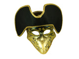 Masculine Mardi Gras Mask Black and Gold