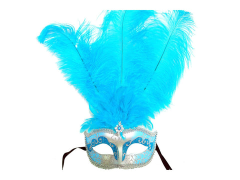 Mardi Gras Mask Teal and Silver