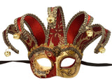 Masculine Mardi Gras Mask Red and Gold