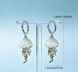 White Jellyfish Earrings