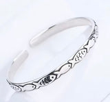 Silver-Tone Fish Open Cuff Bracelet