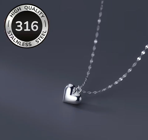 Silver Puffy Heart Anklet