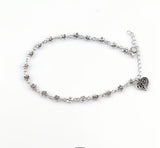 Silver Heart Anklet