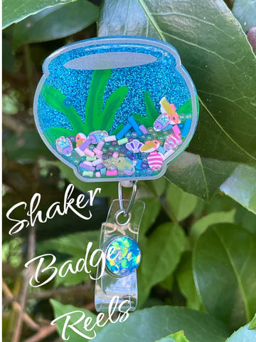 Fishbowl Shaker Badge Reel