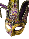 Jester Mardi Gras Mask Purple and Gold