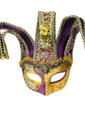 Jester Mardi Gras Mask Purple and Gold