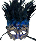 Masculine Mardi Gras Mask Blue and Gold
