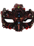 Lace Embellished Mardi Gras Mask Red