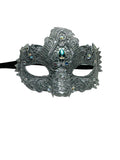 Lace Embellished Mardi Gras Mask Silver