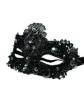 Lace Embellished Mardi Gras Mask Black and Silver
