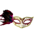 Mardi Gras Mask, Pink, Peacock Feathers