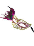 Mardi Gras Mask, Pink, Peacock Feathers