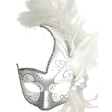 White and Silver Mardi Gras Mask