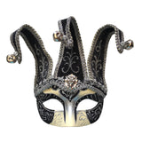 Black and Silver Jester Mardi Gras Mask