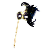Black and Gold Mardi Gras Mask on Stick