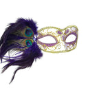 Mardi Gras Mask, Purple, masquerade Peacock Feather
