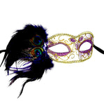 Mardi Gras Mask, Purple, masquerade Peacock Feather