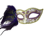 Mardi Gras Mask, Purple, masquerade Peacock Feather