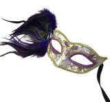 Mardi Gras Mask, Purple, masquerade Peacock Feather