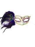 Mardi Gras Mask, Purple, masquerade Peacock Feather