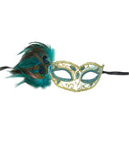 Mardi Gras Mask, Blue/Teal, Masquerade, Peacock Feather