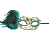 Mardi Gras Mask, Blue/Teal, Masquerade, Peacock Feather