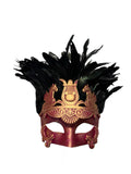 Masculine Mardi Gras Mask Rust and Gold