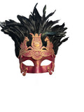 Masculine Mardi Gras Mask Rust and Gold
