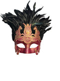 Masculine Mardi Gras Mask Rust and Gold
