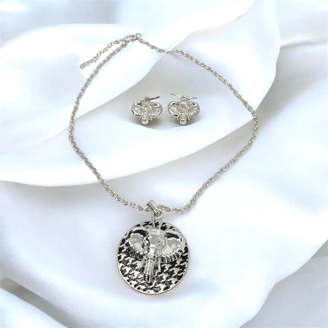 Elephant Houndstooth Necklace Set