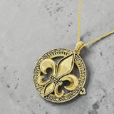 Fleur de Lis Magnifying Glass Necklace