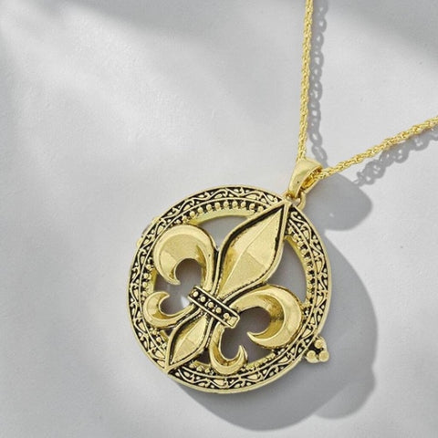 Fleur de Lis Magnifying Glass Necklace