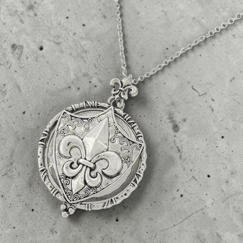 Fleur de Lis Magnifying Glass Necklace