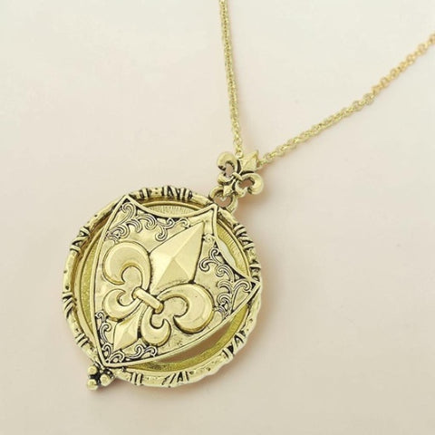 Fleur de Lis Magnifying Glass Necklace