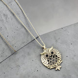 Owl Magnifying Glass Necklace