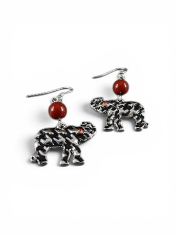 Houndstooth Elephant Earrings