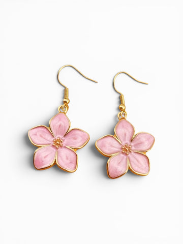 Pink Flower Earrings