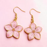 Pink Flower Earrings